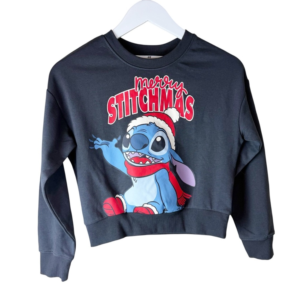 Disney x H&M Merry Stitchmas Pullover Kids Sz 8-10 NEW